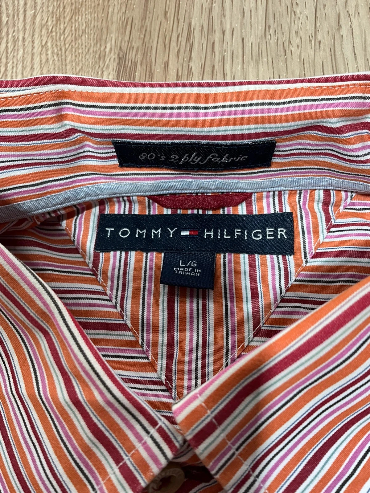 Chemise Tommy Hilfiger Manches Longues L Vintage 100% Coton Rayée Multicolore – photo 5